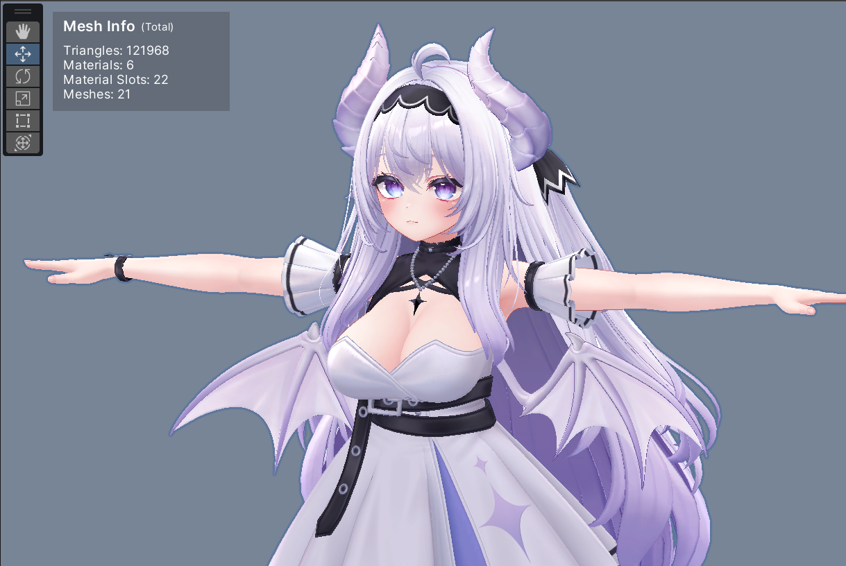 Mesh Info display in the Scene view