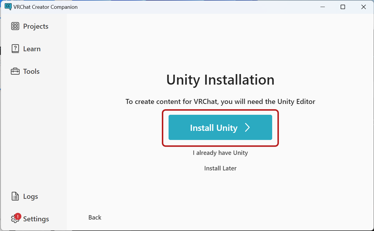 Unity Editorのインストール1